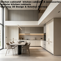Ensemble d'armoires de cuisine modulaires en bois massif, fermeture douce, étanches, écologiques, pour l'organisation et le rangement, sur mesure pour appartement