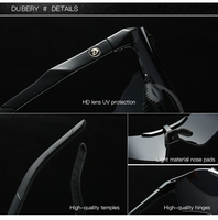 DUBERY 2026 Lunettes de soleil sport tendance UV400 pour homme, monture transparente surdimensionnée en PC TAC pour la course, le cyclisme et les sports de plein air