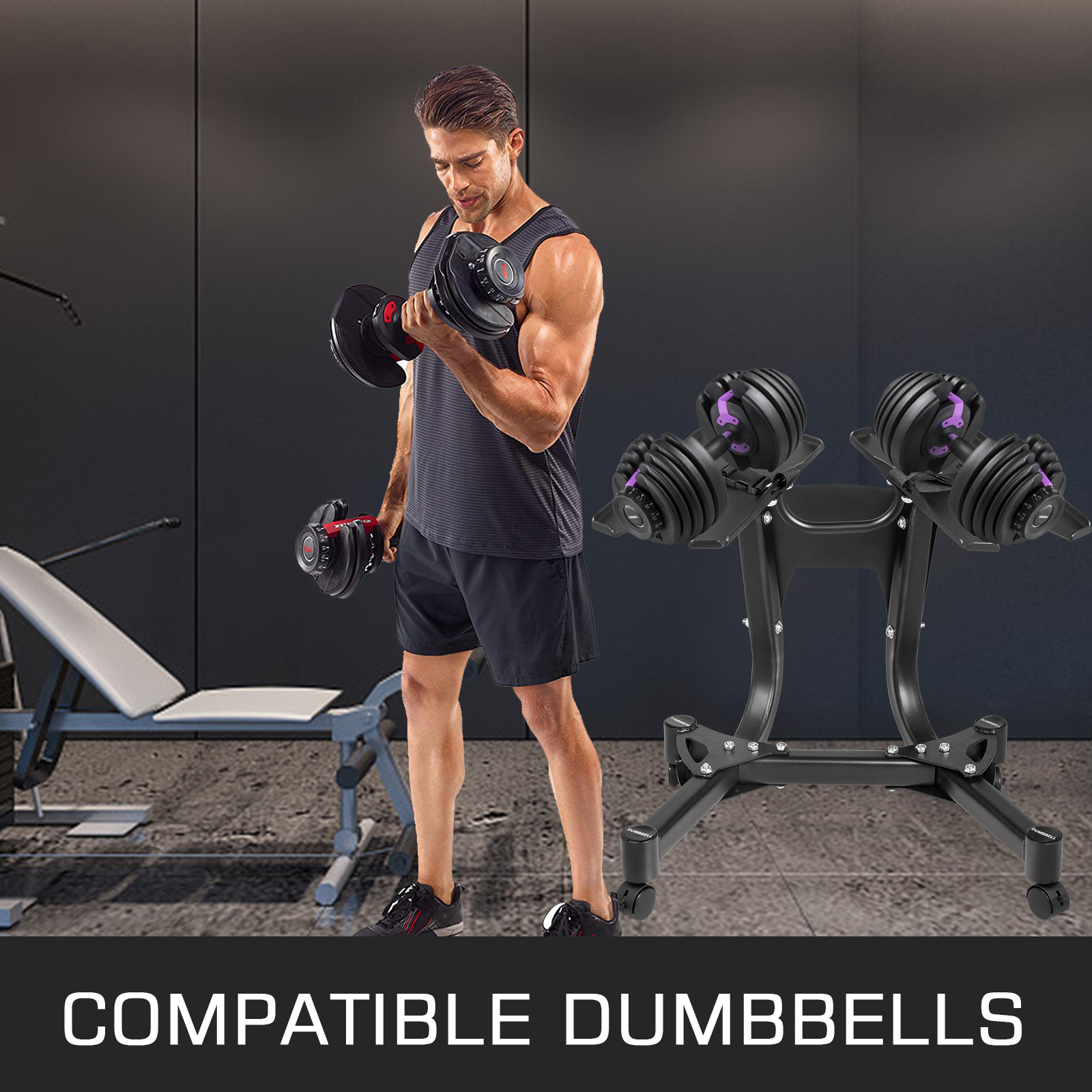 Best Sell  Adjustable dumbbell rack stand dumbbells stand dumbbell stand adjustable