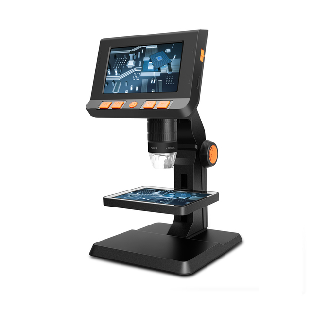 4.3' Screen 1080P Electronic Microscope P110 Mobile Repair Microscope 1000X Magnification 8LED 180 Degree Flip Lifting Stand