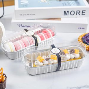 Baking Mini Loaf Pans With Lids and 50pack 200ml 6.8oz Aluminum Foil Mini Cake Pans Disposable Rectangle Baking Tins <b>Containers</b> - Product Image 4