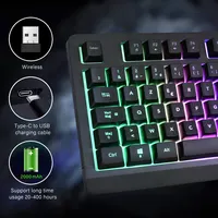Seenda — clavier USB de jeu sans fil RGB Led, 2.4G, lumineux, personnalisé, sans fil, pour ordinateur de jeu