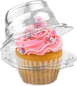 Cá nhân cupcake container, 100 cái nhựa rõ ràng cupcake hộp, dùng một lần duy nhất cupcake chủ sở hữu với mái vòm Nắp - Product Image 4
