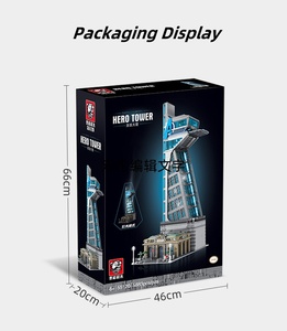 Modern mimari Model <span class=keywords><strong>in</strong></span>şaat oyuncak 1:8 ölçekli modüler binalar plastik bloklar kahraman kule bulmaca hediye ile Set - Product Image 5