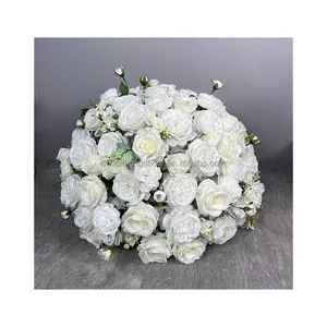 A01-061 OEM Wedding Artificial White Rose Flower Balls Flower Ball Arrangement Handmade Wedding Centerpiece