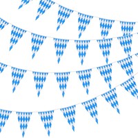 Nappe rectangulaire jetable en plastique PE à carreaux bavarois bleus et blancs pour décorations de fête de l'Oktoberfest en intérieur