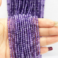 Perles rondes facettées brillantes en améthyste de 4 mm de bonne qualité, pierres précieuses en vrac pour la fabrication de bijoux