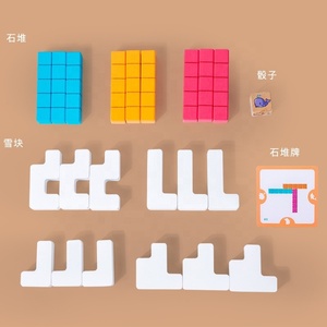 Puzzle educativo in legno <span class=keywords><strong>con</strong></span> carte gioco di blocchi di costruzione di corrispondenza cognitiva - Product Image 4