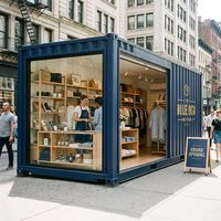 Magasin de vêtements portable en conteneur, boutique de mode en conteneur, magasin de vêtements en conteneur détachable, boutique de vente au détail de vêtements en conteneur, salle de vente temporaire de vêtements