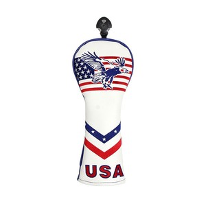Usa Patriotic <b>Golf</b> Head Cover Pu Leather Embroidered Eagle Flag Design For Driver Wood Iron Club Protection - Product Image 2