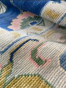 พรมเช็ดเท้าผ้าวูลถักมือ8x10สีน้ำเงินพรมปูพื้นแนวแอบสแตรกแนววินเทจสมัยใหม่สำหรับห้องนอนห้องเด็กมีตัวเลือกขนาดได้ตามต้องการ - Product Image 4