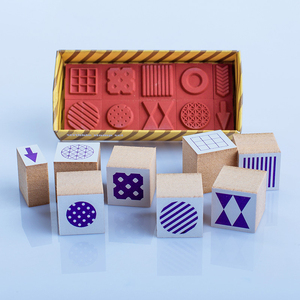 Sello de Madera Creativo Personalizado de <span class=keywords><strong>Venta</strong></span> Caliente, Sello de Goma de Madera No Tóxico para Manualidades Infantiles con Caja - Product Image 2