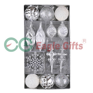 EAGLEGIFTS Argent Blanc Incassable Boule de Noël <span class=keywords><strong>Scandinave</strong></span> Kit De Décoration De Noël Pour Fiesta - Product Image 1
