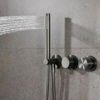 Système de douche à cascade moderne et créatif en laiton, 3 voies, gris, mitigeur complet de robinet de salle de bain, style contemporain