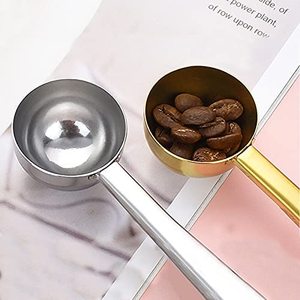 Großhandel Home Party Edelstahl Gold Besteck Tee Kaffeebohnen Milchpulver Schaufel Messlöffel Mit Beutel Clip - Product Image 4