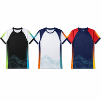 T-shirt de sport personnalisé en coton 100 % avec patchwork par sublimation, séchage rapide, respirant, anti-plis pour activités sportives en extérieur, 180 grammes