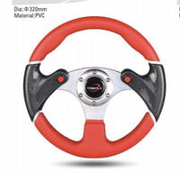Setir Balap Universal 3 Spoke Versi Modifikasi Kulit PVC PU Diameter 320mm 350mm Cocok untuk Audi Volkswagen Porsche