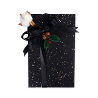 Nouveau papier cadeau recyclable personnalisé, enduit, 43*300 cm, papier d'emballage de Noël avec feuille d'or noir et emballage cadeau