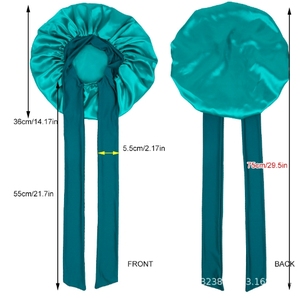 Adjustable Polyester Satin <b>Bonnet</b> for Sleeping and Night Use for Adult Women with Natural Curly Hair - Product Image 3