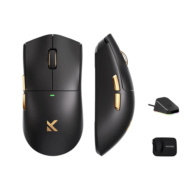 MCHOSE K7 Ultra Wireless Gaming Mouse with Magnetic Charging Dock PAW3950 Optical Laser Sensor Dual 8K Polling Rate PC Mice
