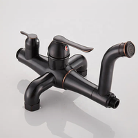 Corps en cuivre moderne très vendu ensemble de douche noir ensemble de douche multifonction à effet pluie pour salle de bains