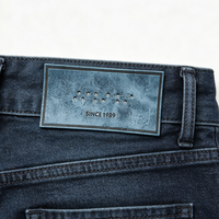 Écussons rectangulaires personnalisés en cuir PU écologique, étiquettes thermocollées pour jeans, vêtements, accessoires de couture, vente en gros OEM