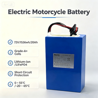 Batterie lithium-ion rechargeable de qualité A+ avec protection BMS durable, 72V 20Ah, pack de batteries pour moto électrique