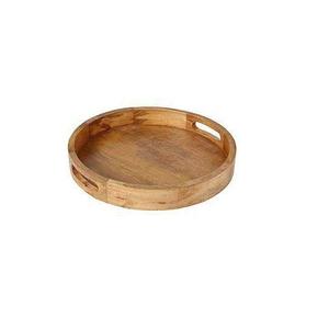 Bandeja de madera de forma redonda de diseño moderno para accesorios de utensilios de cocina más preciosa y lujosa para proveedores indios al por mayor - Product Image 1