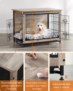 Feandrea <strong>Large</strong> Crate House Wooden <strong>Dog</strong> <strong>Kennels</strong> for <strong>Dog</strong> Heavy Duty Cage Indoor <strong>Dog</strong> Crate Furniture - Product Image 6