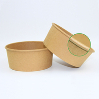 500ml 600ml 750ml 900ml 1200ml Jetable À Emporter Brun Kraft Papier Saladier Pour Pâtes Riz Curry