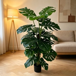 Vente en gros usine : Feuillage en plastique latex à toucher naturel, Plante Monstera Deliciosa en pot, Décoration d'intérieur style nordique, Tortue artificielle - Product Image 3