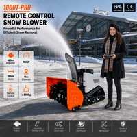 Souffleuse à neige télécommandée tout-terrain hybride robuste VOL 15HP, portée 800m, profondeur de neige 2-60cm, pour usage commercial