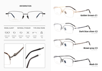 Monture de lunettes carrée en titane pur, monture intégrale, logo personnalisé, verres transparents anti-reflets durables pour adultes, tous types de visages