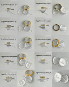 Pots cosmétiques en plastique transparent rechargeables avec tamis et couvercles dorés pour poudre libre, conteneurs <span class=keywords><strong>d</strong></span>'échantillons de voyage - Product Image 2
