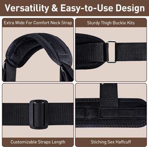 大人用<span class=keywords><strong>BDSM</strong></span>セックストイ レザー手錠ストラップセット 首-手首-太もも-足首スリングキット 調整可能SMボンデージ拘束具 キンキーベッド - Product Image 5