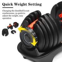 Haltères réglables 52,5 lb (24 kg, 40 kg) pour musculation, entraînement de force et fitness
