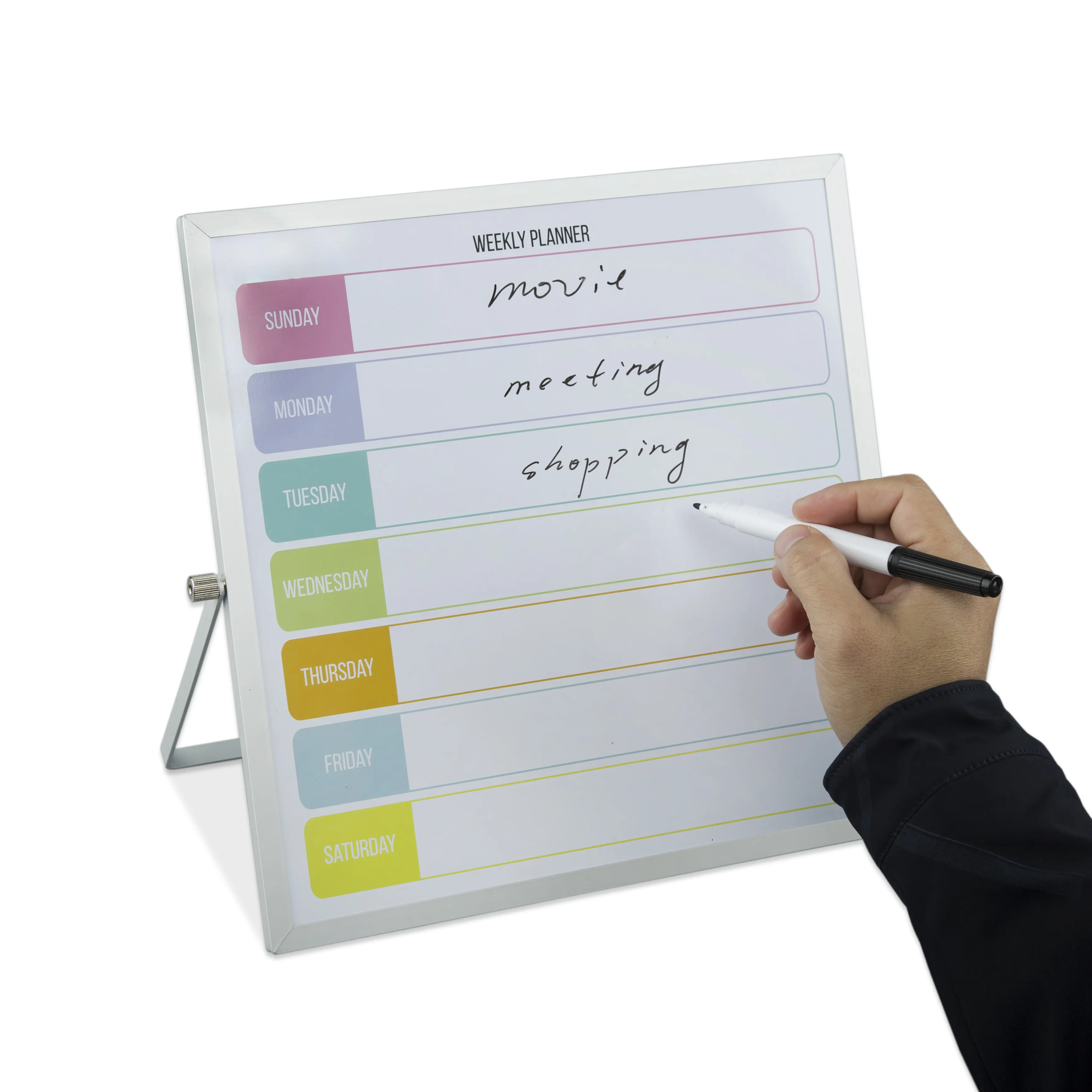 Aluminium Frame Desktop White Boards 10X10 8x12 Inches Weekly Planning Memo Notice Writing Calendar Board For Home Office