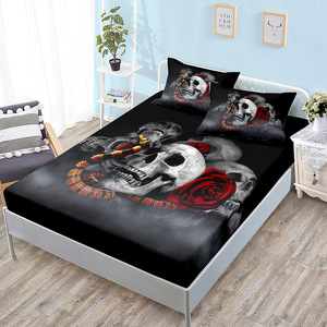 Sang Trọng Giáng Sinh Tấm Ga Giường Bộ Sưu Tập Hộp Sọ Bộ Đồ Giường Tấm Set Với Được Trang Bị Tấm In Kỳ Nghỉ Bold In Vua Kích Thước - Product Image 6