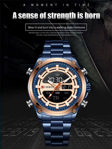 Nuevo CURREN 8404 LED <span class=keywords><strong>reloj</strong></span> masculino <span class=keywords><strong>cuenta</strong></span> regresiva Digital cronógrafo alarma dos veces cuarzo hombre <span class=keywords><strong>reloj</strong></span> de pulsera impermeable oro regalo Relojes - Product Image 3