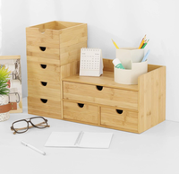 Organisateur de bureau rectangulaire en bambou laqué, mini tiroir de bureau, boîte de rangement de table, organisation moderne, luxe, écologique