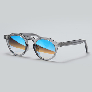 Lunettes de soleil rondes à monture complète, verres miroir, légères, unisexes, protection solaire pour adultes - Product Image 1
