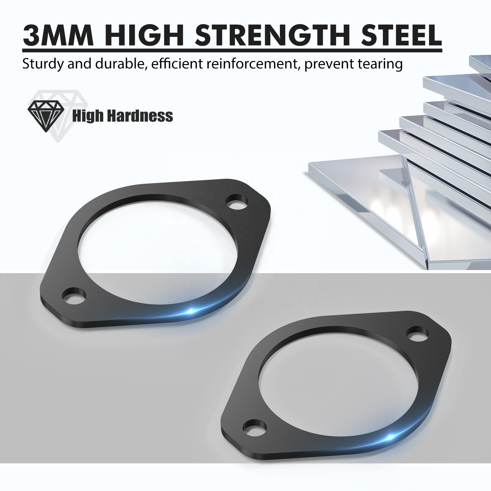 Bevinsee 2xリアサスペンションストラットマウント補強プレートBMW E46