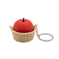 Breloque porte-clés pomme rouge imprimée en 3D, boutons mécaniques à pression, jouet anti-stress mignon pour la décompression