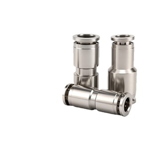 Copper Nickel Plated Pneumatic <b>Quick</b> <b>Connector</b> Straight Through Reducing Fitting PU8 PG High Pressure High Temperature - Product Image 1