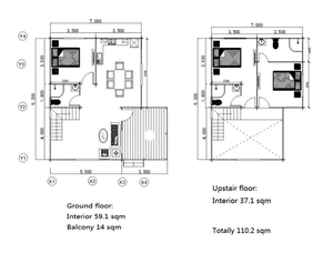 Casa Prefabricada Modular de Madera de 2 Pisos con Vista al Mar, Villa de Madera para Resort de Playa - Product Image 2