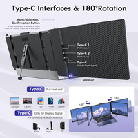 Moniteur portable d'usine 14 pouces IPS, extension d'écran triple pour ordinateur portable, double affichage externe 1080P FHD pour ordinateurs portables 13-17 pouces avec Mac