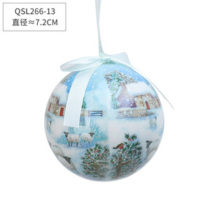Venta caliente Bolas de Navidad Adornos de árbol de Navidad Bola de espuma de plástico personalizada con patrón Adorno de bolas colgantes de Navidad - Product Image 3