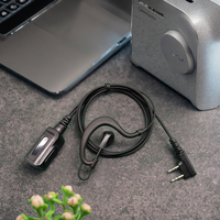 Écouteur-Casque Compatible BinQi TYPE-K Interface 3,5 mm Double Bande avec Micro PTT Filaire pour Talkie-Walkie