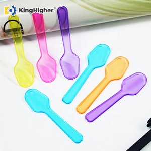 Cuillères en plastique jetables, petites cuillères à glace, mini-cuillères colorées pour dégustation, desserts, yaourts glacés, gelato, cuillères de fête - Product Image 4