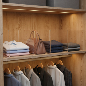 4 Uds armario de acrílico transparente uso doméstico armario de acrílico estante librería divisor deflector - Product Image 6